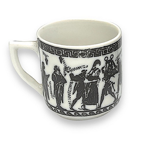 Vintage Panellinios Agora Handmade Greek Demitasse Tea Cup and Saucer EUC - Picture 4 of 13